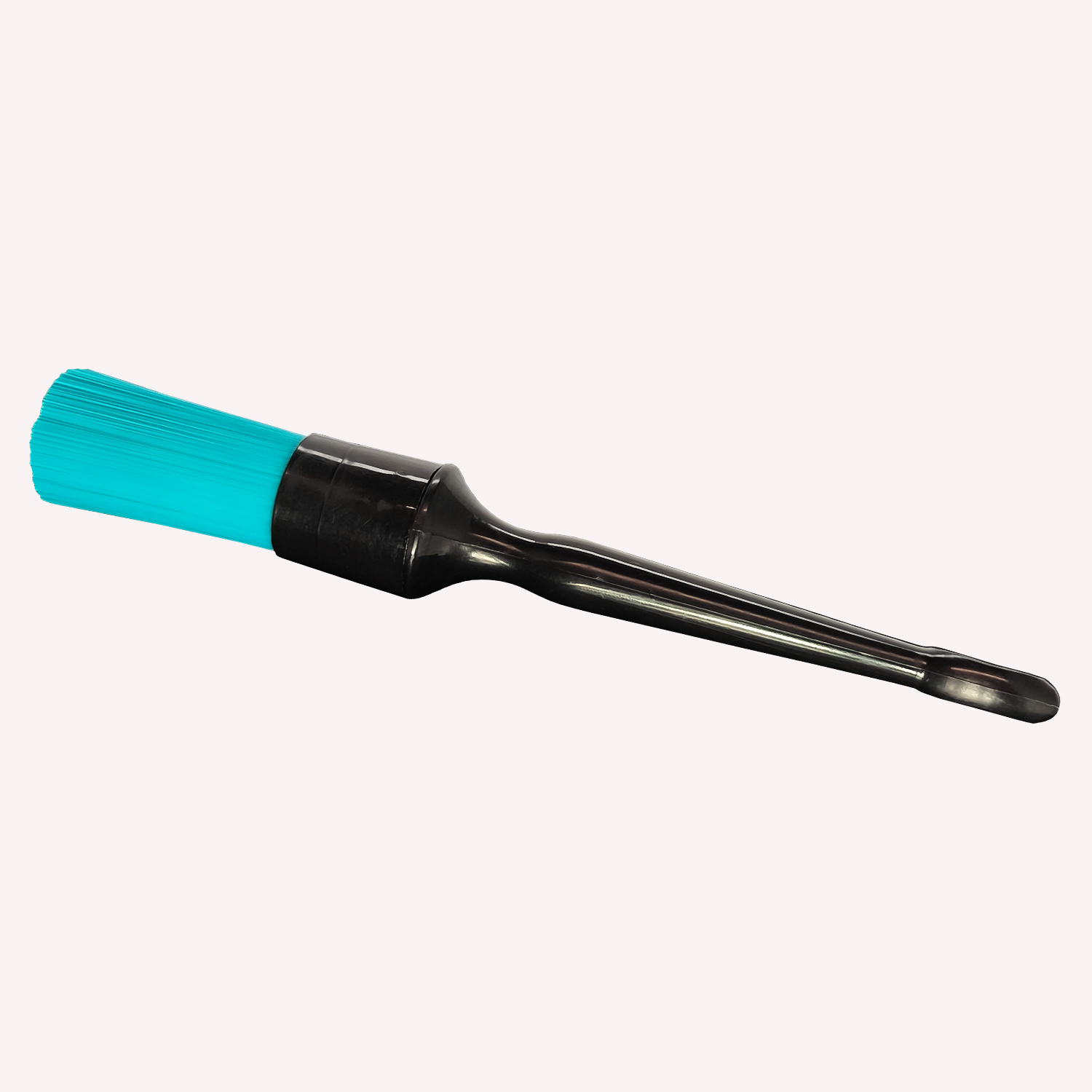Heavy duty detailing brush with black plastic handle and bright blue bristles.