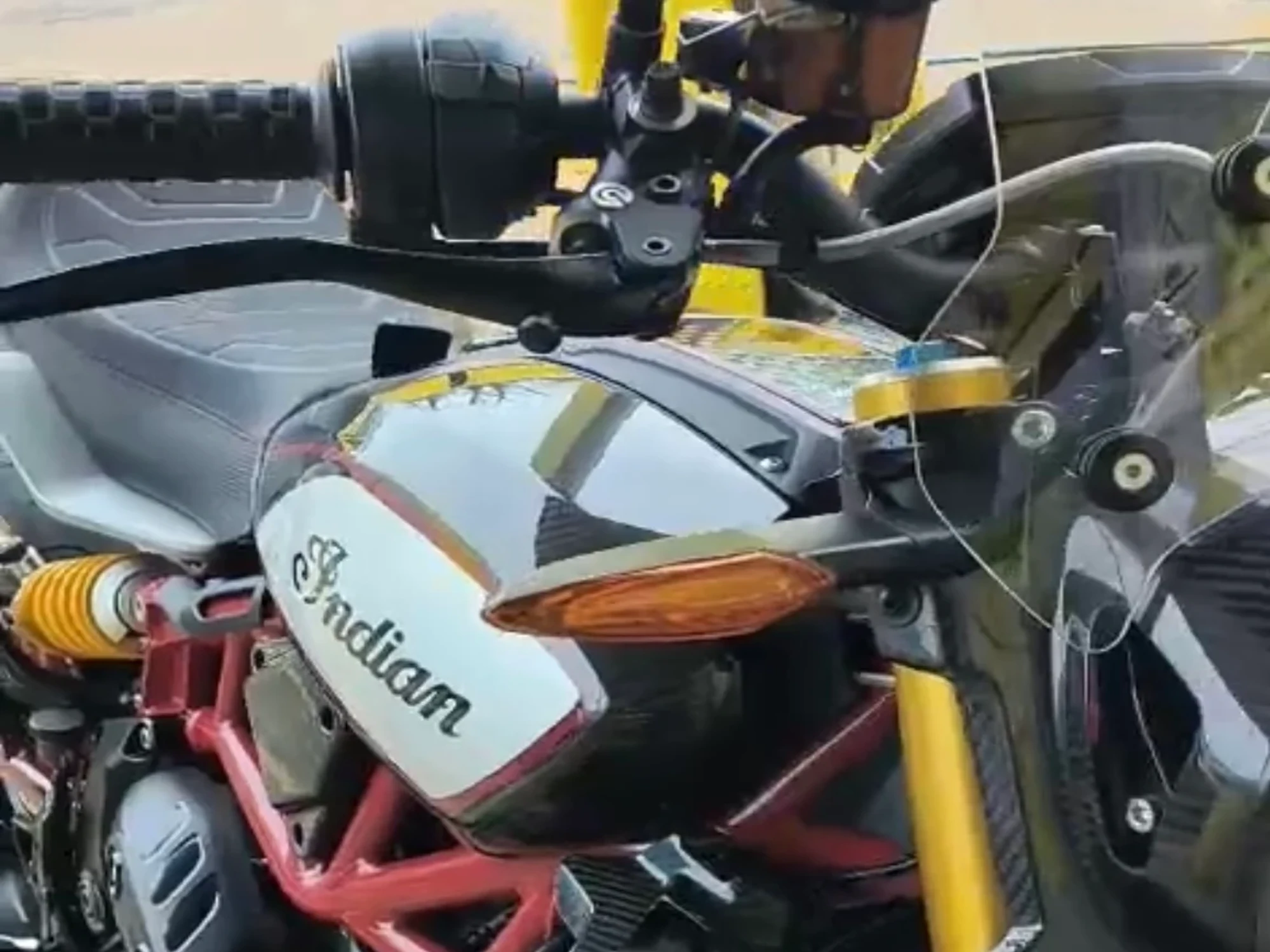Indian motorcycle close up.