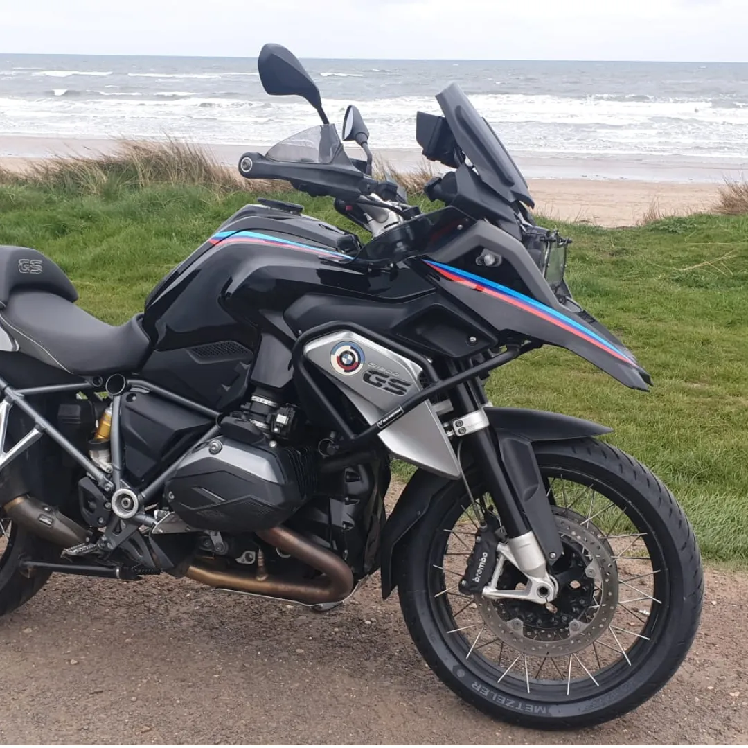 BMW GS by the coast