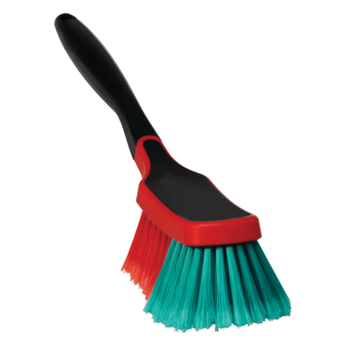 Red black and green alloy wheel brush
