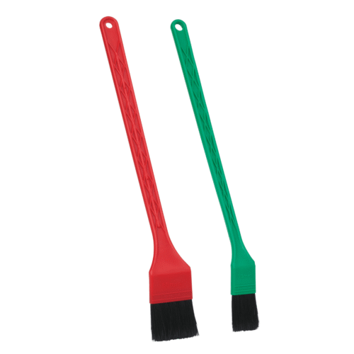 Set of red and green detailing brushes